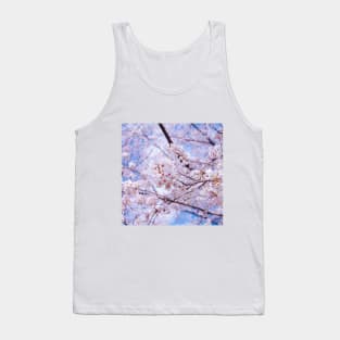 SCENERY 35 - White Blooming Flower Blue Sky Tank Top